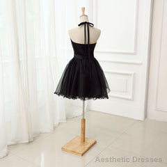 Cute Little Black Short Halter Short 2025 Prom Dresses