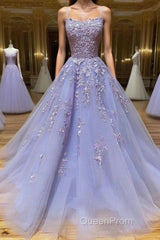 Long Backless Lavender Lace Evening Prom Dresses