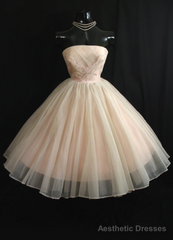 Ball- Short Strapless Tulle Prom Dresses