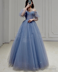 Prom Dresses, High End Atmosphere Puff Sleeve Bridal Dress, Long Sleeve Banquet Evening Dress, Fairy Thin Puff Skirt