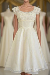 Classy Ivory Beach Handmade Short Evening Prom Dresses