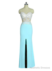 Prom Dresses Mermaid Sweetheart Lace Slit Sexy Open Back Women Long Evening Dresses