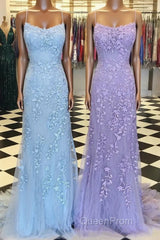 Purple/Blue Mermaid Backless Lace Evening Prom Dresses, Purple/Blue Mermaid Backless Lace Formal Graduation Evening Dreses
