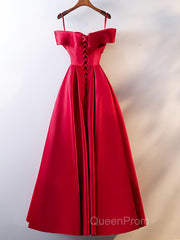 Red Tea Length Evening Prom Dresses, Red Tea Length Formal Bridesmaid Dresses