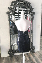 Blue Sequin Strapless Bodycon Homecoming Dresses