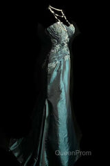 Retro Mermaid Sweetheart Taffeta Long Evening Dresses Evening Prom Dresses