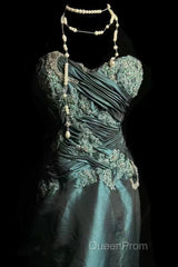 Retro Mermaid Sweetheart Taffeta Long Evening Dresses Evening Prom Dresses