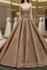 Rose Gold Quinceanera Dresses Sweetheart Sequin Ball Gown