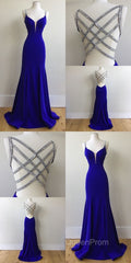 Royal Blue Evening Prom Dresses For Teens, Evening Prom Dresses, Graduation School Party Gown