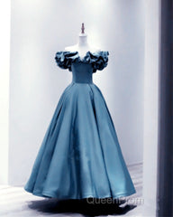 Ruffles Sleeves Satin Midi Bridesmaid Dresses