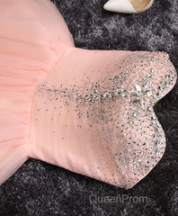 Pink A Line Sweetheart Neck Short Evening Prom Dresses, Homecoming Dresses