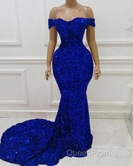 Sequin Off The Shoulder Evening Prom Dresses