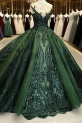 Sequin Sparkly Off The Shoulder Ball Gown Evening Prom Dresses Sweet 16 Dresses