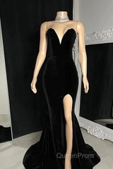 Sexy Burgundy Velvet Wedding Guest Dresses V Neck Mermaid Evening Prom Dresses