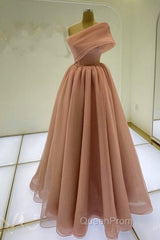 Sexy Long One Shoulder Evening Prom Dresses