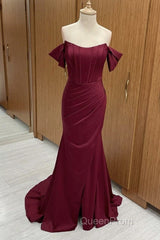 Sexy Mermaid Split Corset Dresses Off The Shoulder