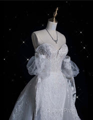 Sexy Mermaid Sweetheart Long Sleeves White Lace Wedding Dresses Brides Dresses