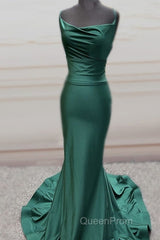 Sexy Open Back Mermaid Bridesmaid Dresses Spaghetti Straps