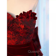 Sexy Sheath Long Senior Burgundy Velvet Evening Prom Dresses Formal Dresses