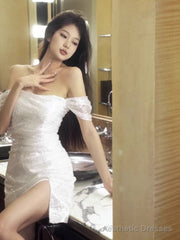 Sexy Sheath Off The Shoulder Sequin Short Homecoming Dress Birthday Outfits