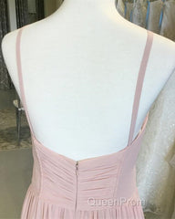 Sexy Spaghetti Straps Long Chiffon Ruched Sweetheart Bridesmaid Dresses