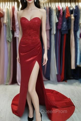 Sheath/Column Elastic Evening Prom Dresses Woven Satin Sequin Sweetheart Sleeveless Court Train Dressese