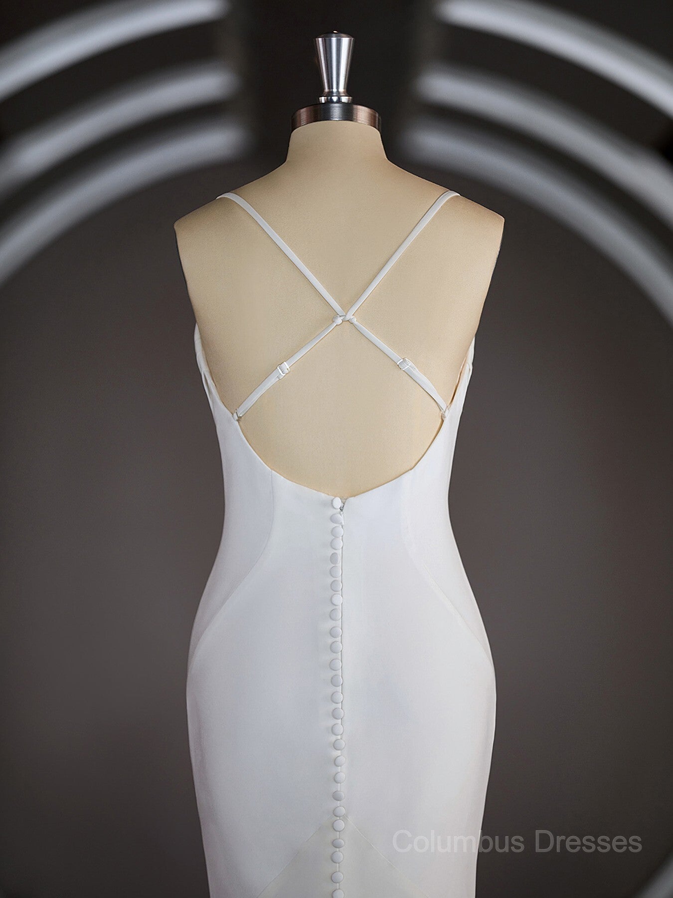 Wedding Dresses Lace Romantic, Sheath/Column Square Court Train Stretch Crepe Wedding Dresses with Ruffles