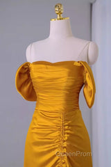 Sheath Off The Shoulder Yellow Evening Prom Dresses Evening Dresses