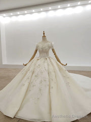 Shop Designer Off The Shoulder Short Sleeves Tulle Crystal Huate Couture Wedding Dress