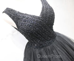 Short Black Lace Evening Prom Dresses, Short Black Lace Homecoming Graduation Dresses