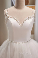 Short V Neck White Evening Prom Dresses, Short V Neck White Formal Homecoming Dresses