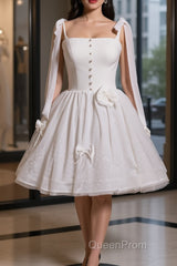 Short White Evening Prom Dresses, Short White Formal Homecoming Dresses