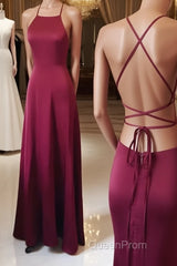 Simple burgundy long Evening Prom Dresses, burgundy evening Dresses
