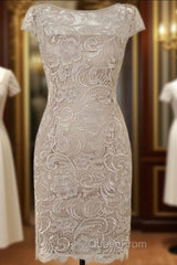 Simple Knee Length Lace Mother Of The Bride Dresses Formal Evening Prom Dresses