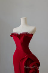 Simple Mermaid Off The Shoulder Neckline Burgundy Sequin Long Party Dresses Evening Prom Dresses