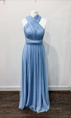 Simple Multiway Infinity Dusty Blue Bridesmaid Dresses For Weddings