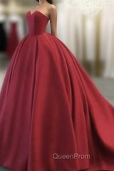 Simple Red Sweetheart Neck Red Long Evening Prom Gown, Red Evening Dresses