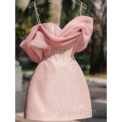 Simple Sheath Straps Pink Homecoming Dresses 16Th Birthday Outfits