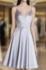 Simple Spaghetti Straps V-Neck Short Evening Prom Dresses/Homecoming Dresses