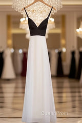 Simple White Chiffon Backless Long Evening Prom Dresses, Evening Dresses