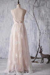 Spaghetti Strap Ruffle Lace A-line Wedding Dresses