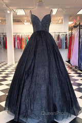 Spaghetti Straps A-line Red Shiny Evening Prom Gown,Long Evening Prom Dresses