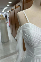 Spaghetti Straps Cold-Shoulder Floor Length Chiffon Bridesmaid Dresses