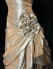 Sparkling A-Line V-Neck Satin Backless Long Evening Prom Dresses Evening Dresses Graduation Evening Prom Dresses