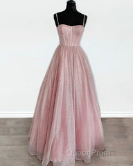 Sparkly Corset Evening Prom Dresses Long Sweetheart Spaghetti Straps
