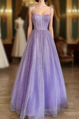 Sparkly Corset Evening Prom Dresses Long Sweetheart Spaghetti Straps