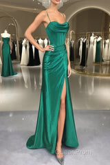 Strapless Dark Green Evening Prom Dresses, Dark Green Formal Evening Dresses