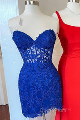 Strapless Lavender Lace Tulip Mini Dresses