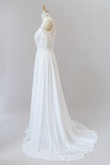 Straps Lace A-line Boho Wedding Dresses