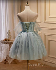 Sweet Light Green Tulle Homecoming Dresses